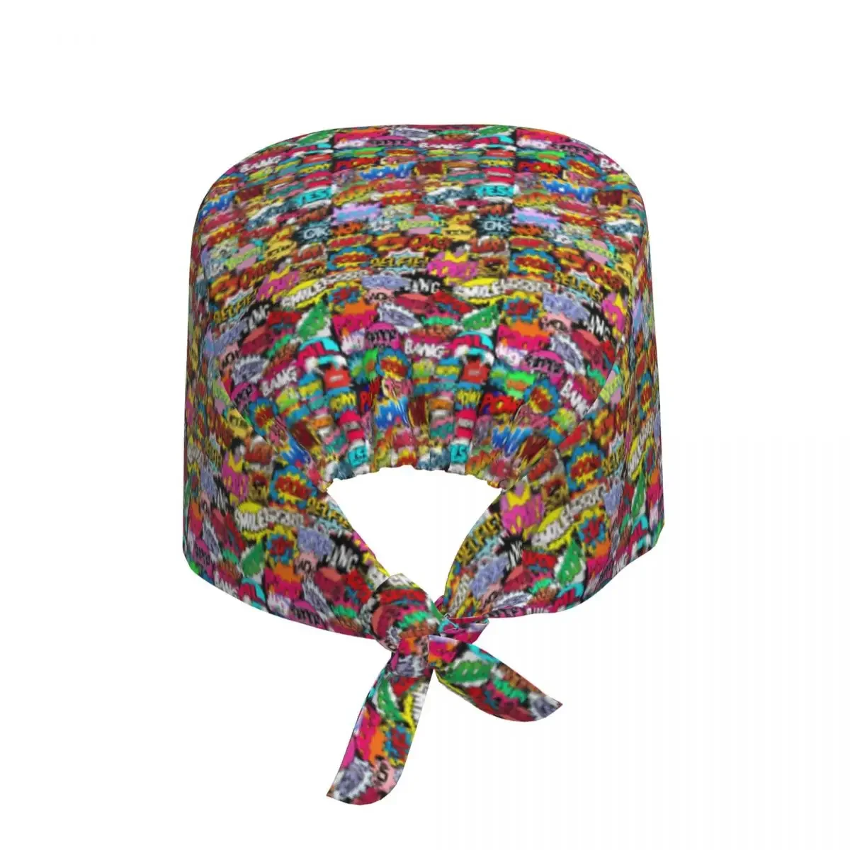 Fun Street Graffiti Comic Pop Art Scrub Hat Doctor Working Surgical Cap Unisex Adjustable Nursing Caps for Dentist