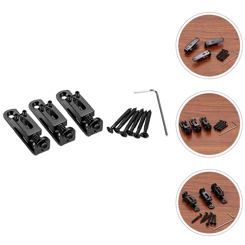 

3Pcs Metal Electric Guitar Bridge Stylish Design Versatile Compatibility Durability Reliability Easy Installation Guitar
