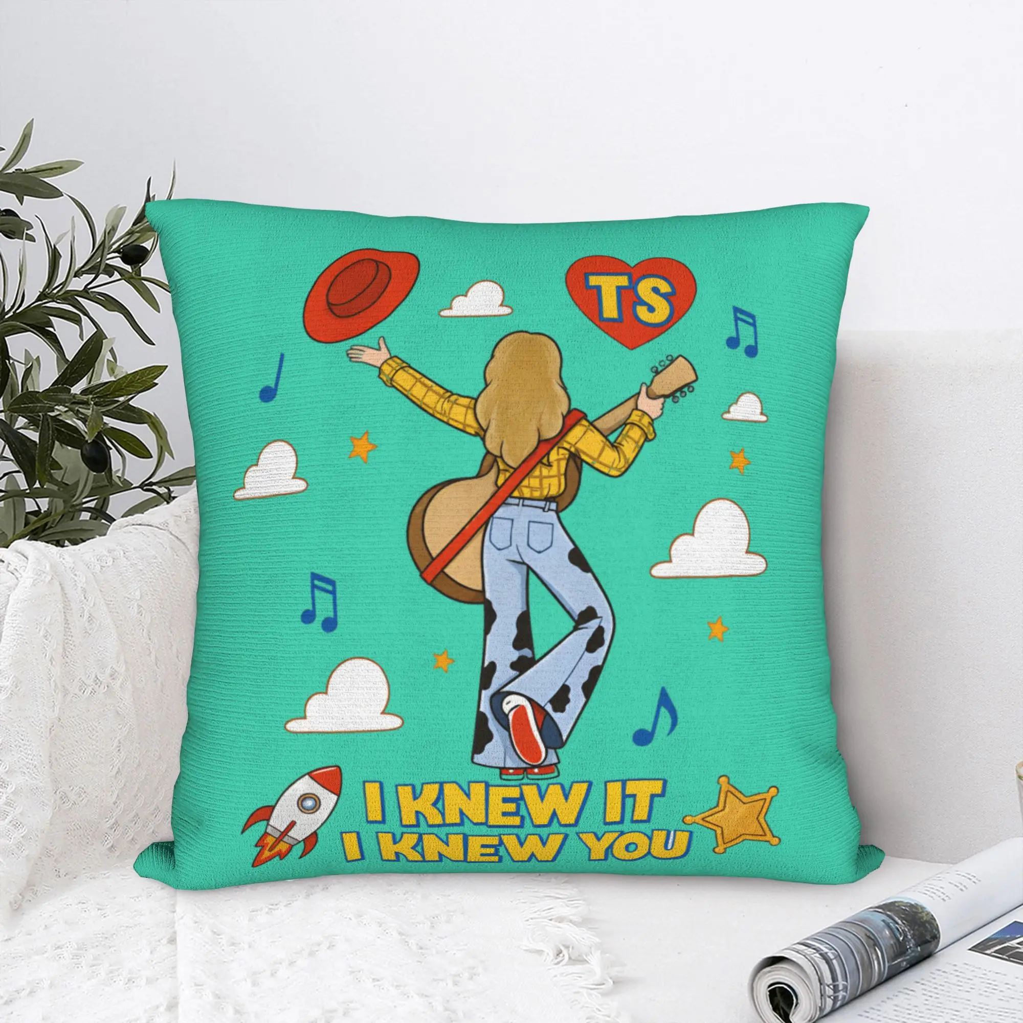 I Knew It I Knew You Cowgirl Square Pillowcases Polyester Home TS5 Cartoon Cushion Case Cool Decorative Throw Pillow Case 45*45