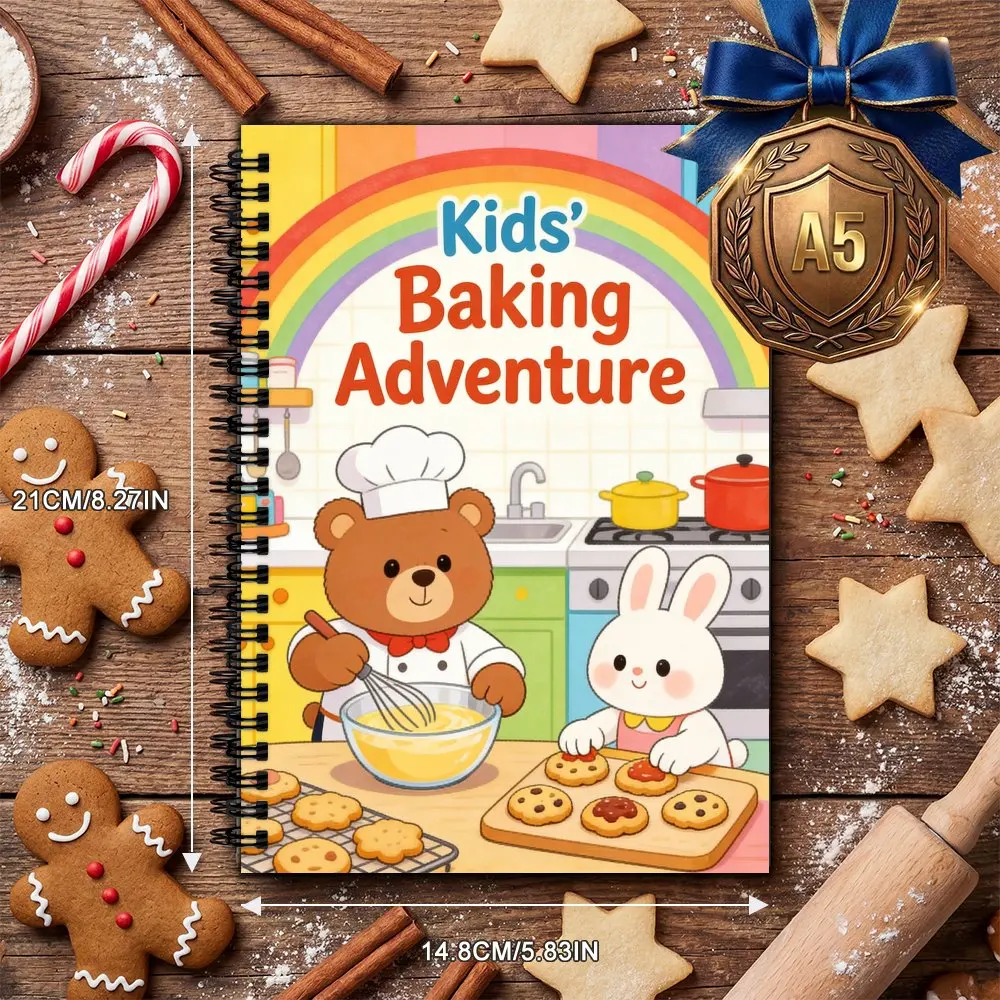 Spanish Cookbook, Suitable for Home Cooking, Home Chef Use,Food Enthusiast Gift, Cute Notebook with Baking - Themed Illustration
