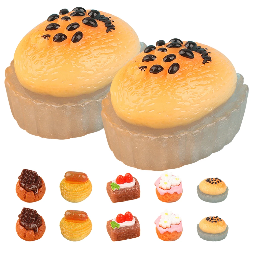 

15 Pcs Mini Cake Food Play Miniature Toy Model Tiny Dessert Decor Dollhouse Bakery