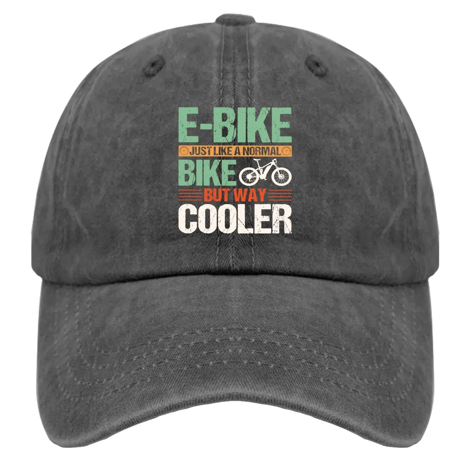 

E-Bike Just Like A Normal Bike But Way Cooler Trucker Hat Running Cap Pigment Black Running Hat Men Gifts for Son