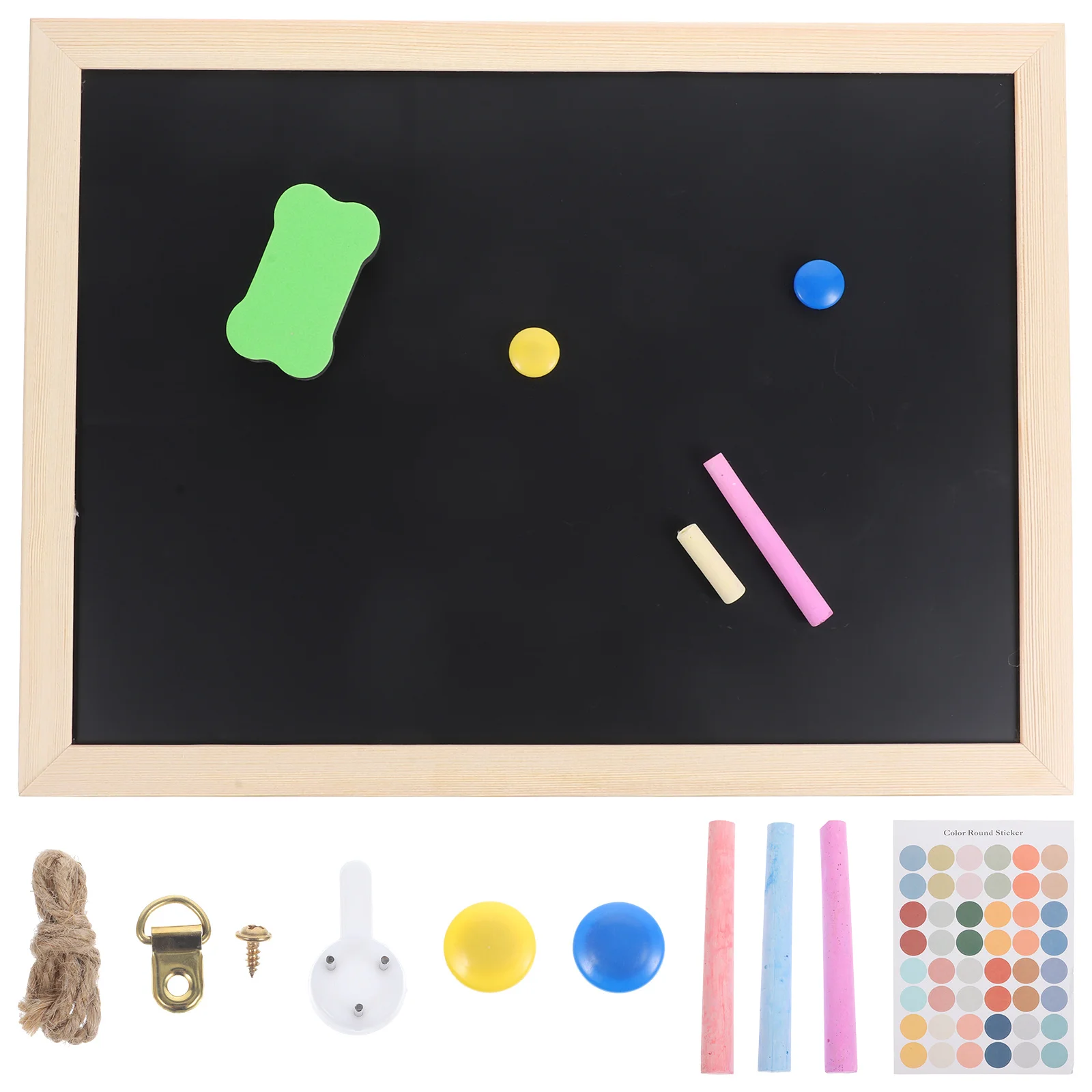 1Set Hanging Corkboard Rectangular Memo Pin Board Double Sided Writable Bulletin Board for Office Home Kitchen Dorm Room Decor