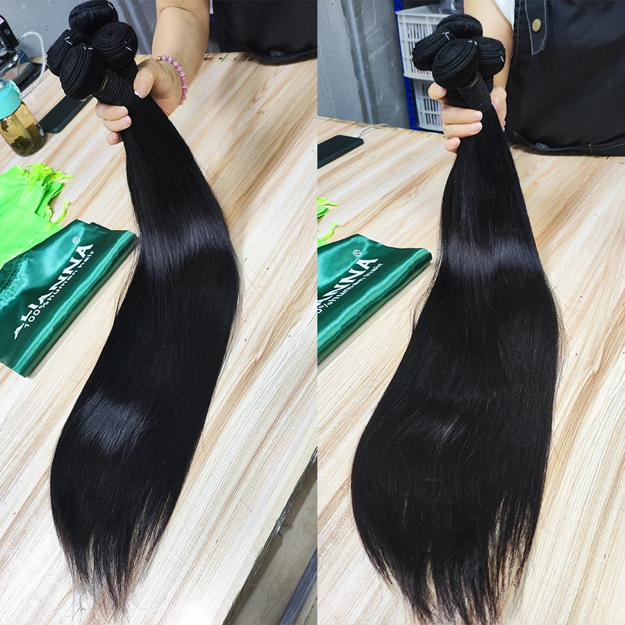 26Inch Human Hair Bundles 10A Brazilian Raw Hair Weave Bundles 30 38 40 Inch Straight Human Hair Bundles Hair Extensions