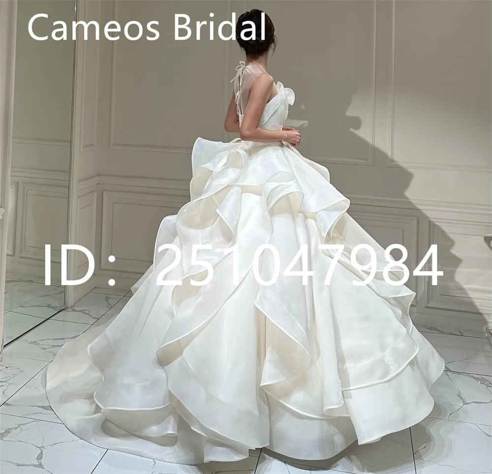 SONDR Strapless Tiered Boho Vintage Custom Made Organza Wedding Gown 웨딩드레스 Civil Korea Ivory Brides  Women Bridal Dresses
