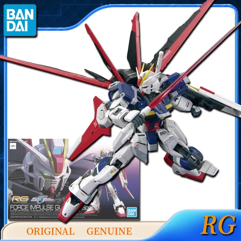 Bandai Original Genuine RG FORCE IMPULSE GUNDAM Spec2 Anime Action Figures Toys for Kids Gift Model Ornaments