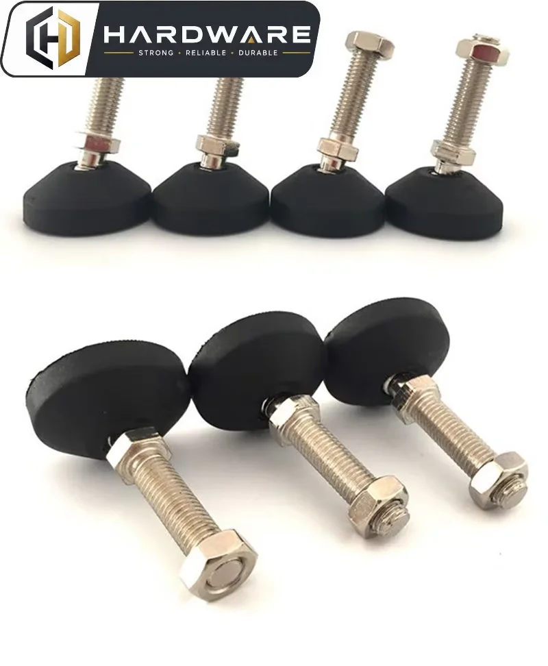 1-4Pcs M8 M10 M12Universal Joint Adjustable Furniture Leveling Feet Swivel Base Lathe Leg Pad Table Chair Adjust Leveler Foot