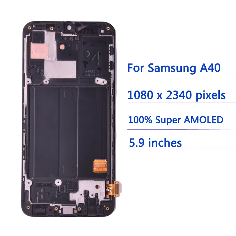 Original SUPER AMOLED Display For SAMSUNG GALAXY A40 LCD 2019 A405 Touch Screen Digitizer Assembly A40 LCD Replacement Repair