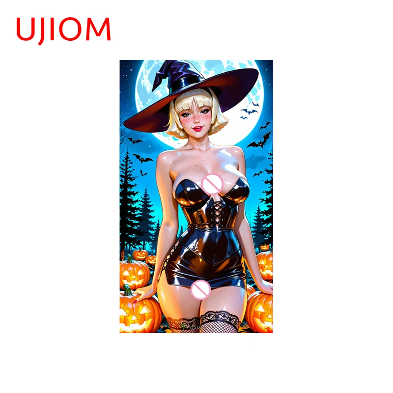 UJIOM Beautiful Halloween Poster Wall Sticker Eye Catching Cartoon Gir Personality Decal Creative Essential For Festivals Decor