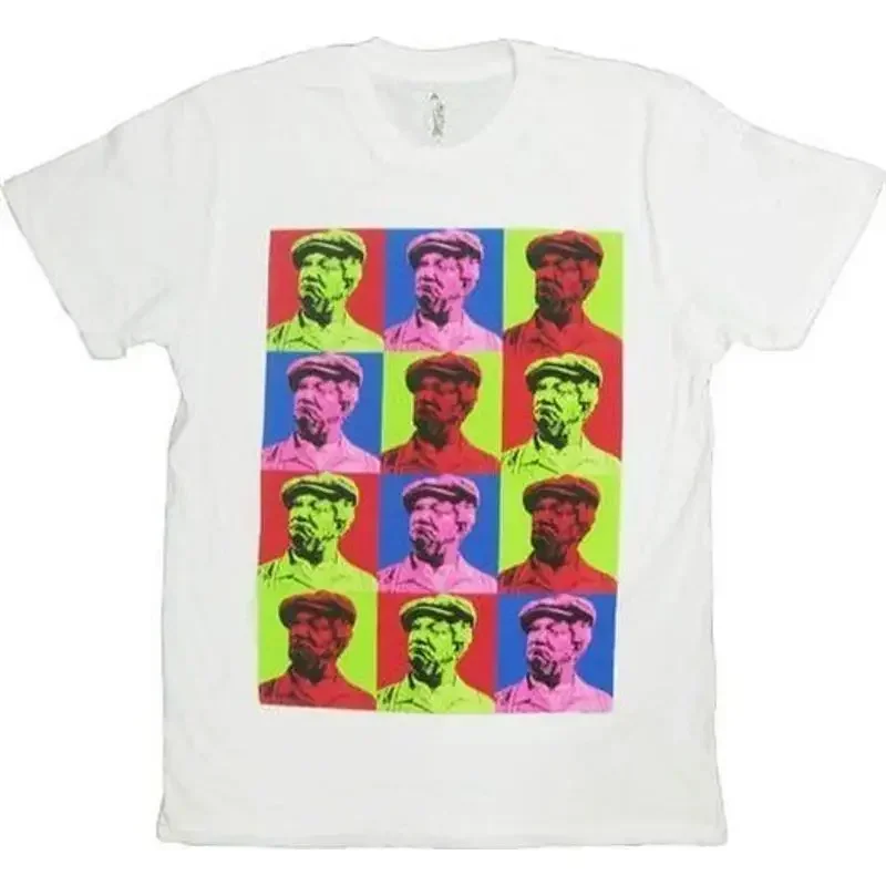 Adult Men s Sitcom Comedy Sanford and Son Fred Colored Squares White T shirt Tee
