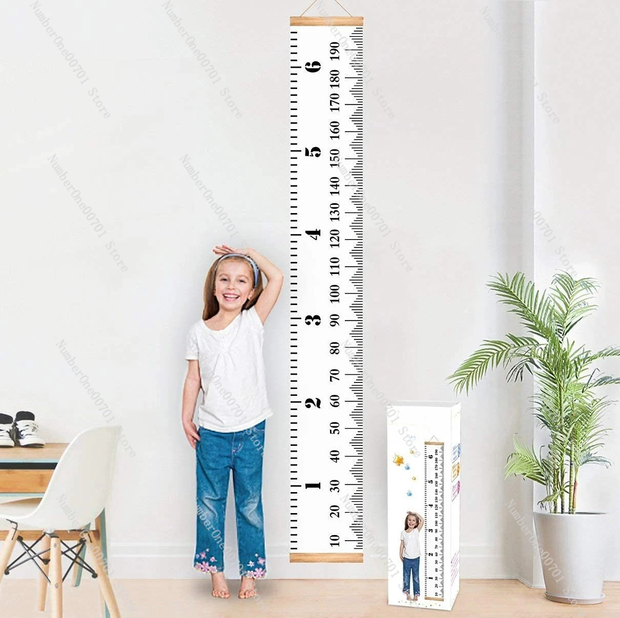 Removable Growth Chart Wall Decal, Kids Height Ruler Sticker for Nursery & Playroom Decor