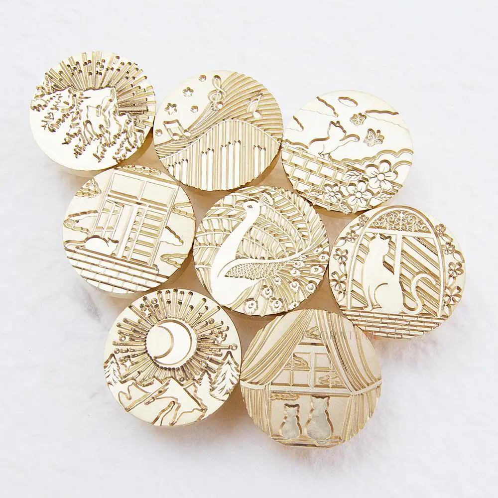 25mm Retro Sealing Wax Stamp Calla Lily Alocasia Seal Stamp Head For Scrapbooking Envelopes Wedding Invitations Gift Packaging