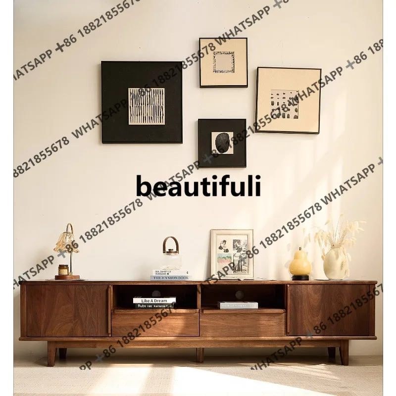 

Комбинация журнального столика для ТВ-шкафа из массива дерева, современная простая домашняя гостиная для хранения вещей, напольный шкаф