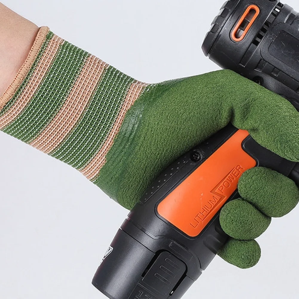 Work Gloves with Rubber Foam Palm and Elastic Knit Back for Construction Safety and All Day Comfort in Tough Environments