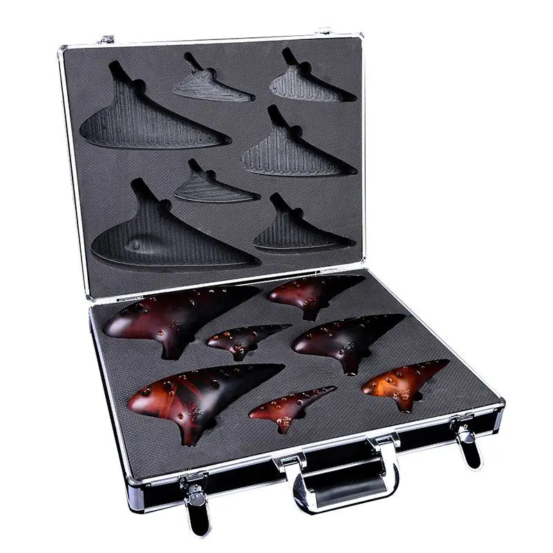 

Smoked seven-piece set of 12-hole ocarina and 12-hole professional performance-grade set of musical instruments