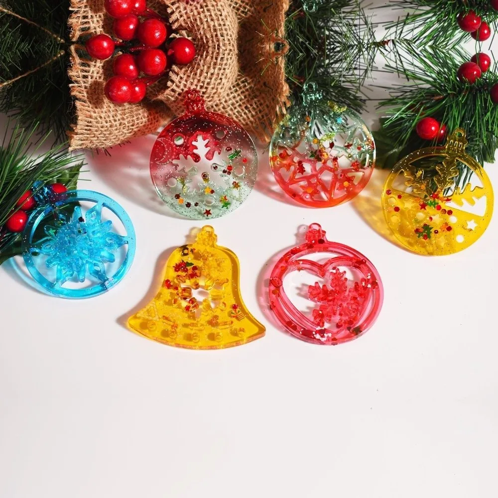 

Handmade Christmas Series Resin Pendant Molds UV Epoxy Transparent Silicone Earrings Mold Irregular DIY Crafts Pendant Mould