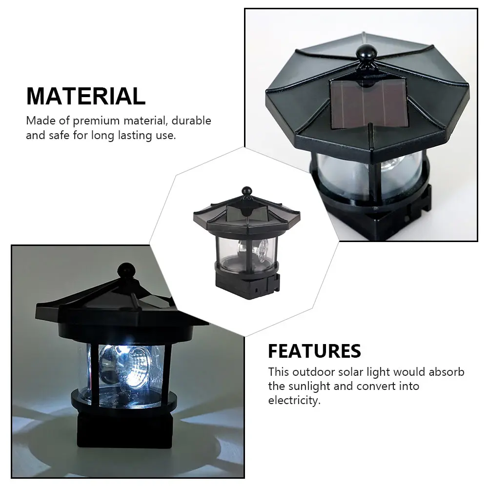 

1pc Rotating Lighthouse Solar Lamp Outdoor Garden Villa Courtyard Decorative LED Light Tower Landscape Lighting Powered