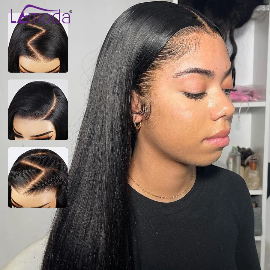 

250 Density 13x6 HD Lace Frontal Wig Lemoda Real HD Lace 13x4 Full Frontal Lace Wig Straight Virgin Human Hair Wigs For Women