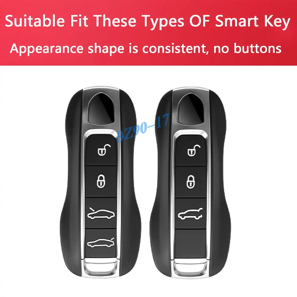 Clear Fully Transparent TPU Car Smart Key Cover Case For 2017-2025 Porsche Cayenne Coupe Panamera Taycan 911