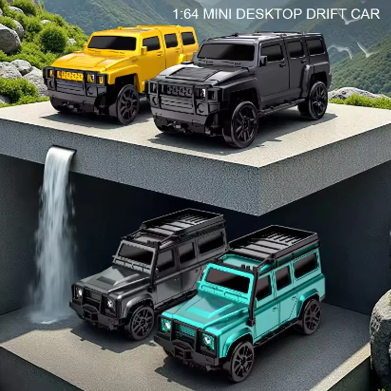 1/64 RC الانجراف سيارة 2.4G مقياس كامل 4WD على الطرق الوعرة التحكم عن بعد سباق السيارات الانجراف منضدية صغيرة سيارات لعب للأطفال