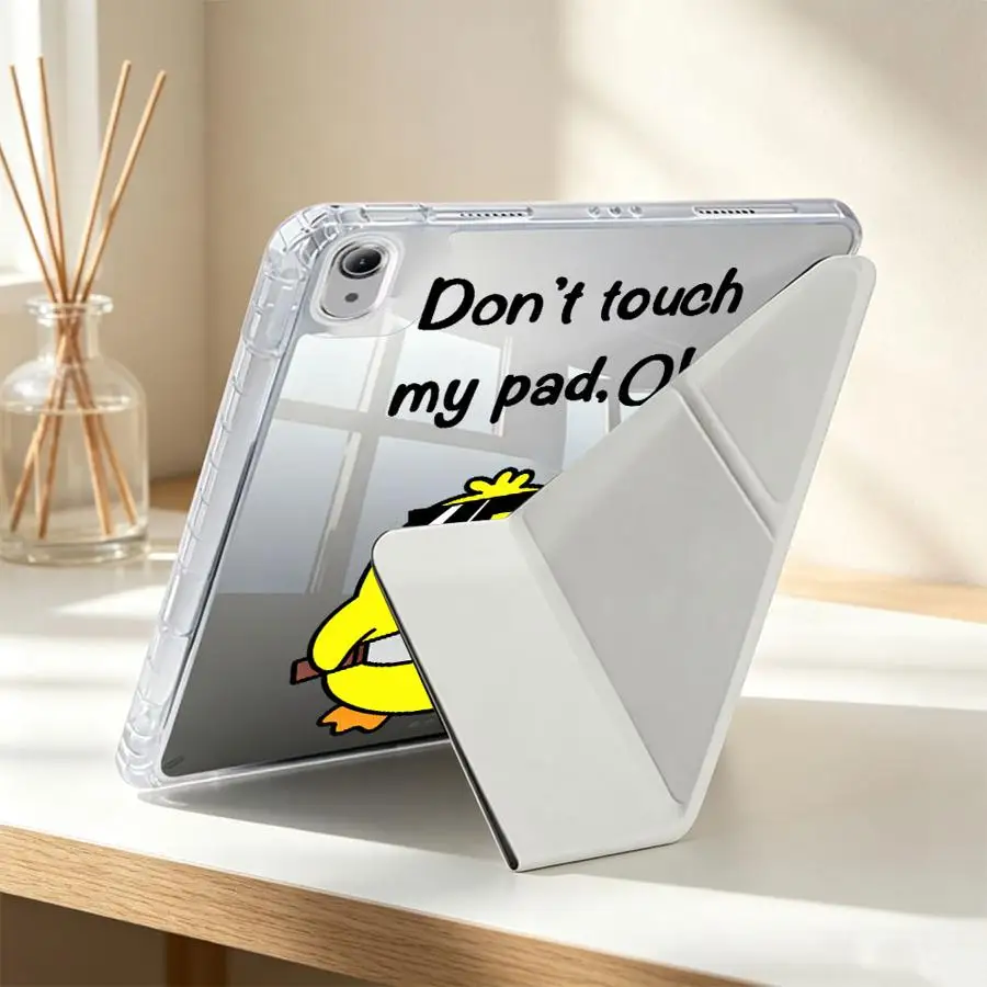 With Pen Slot Cover Tablet Case For iPad 10th Gen 9th Air 8 M2 M3 3 11th Mini 7 6 5 Pro 13 2025 2026 12th Cute Duck