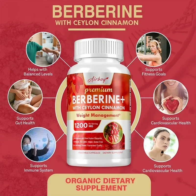 

Берберин с цейлонской корицей - способствует улучшению метаболизма глюкозы, функции мозга, поддерживает здоровье сердца и сердечно-сосудистой системы.