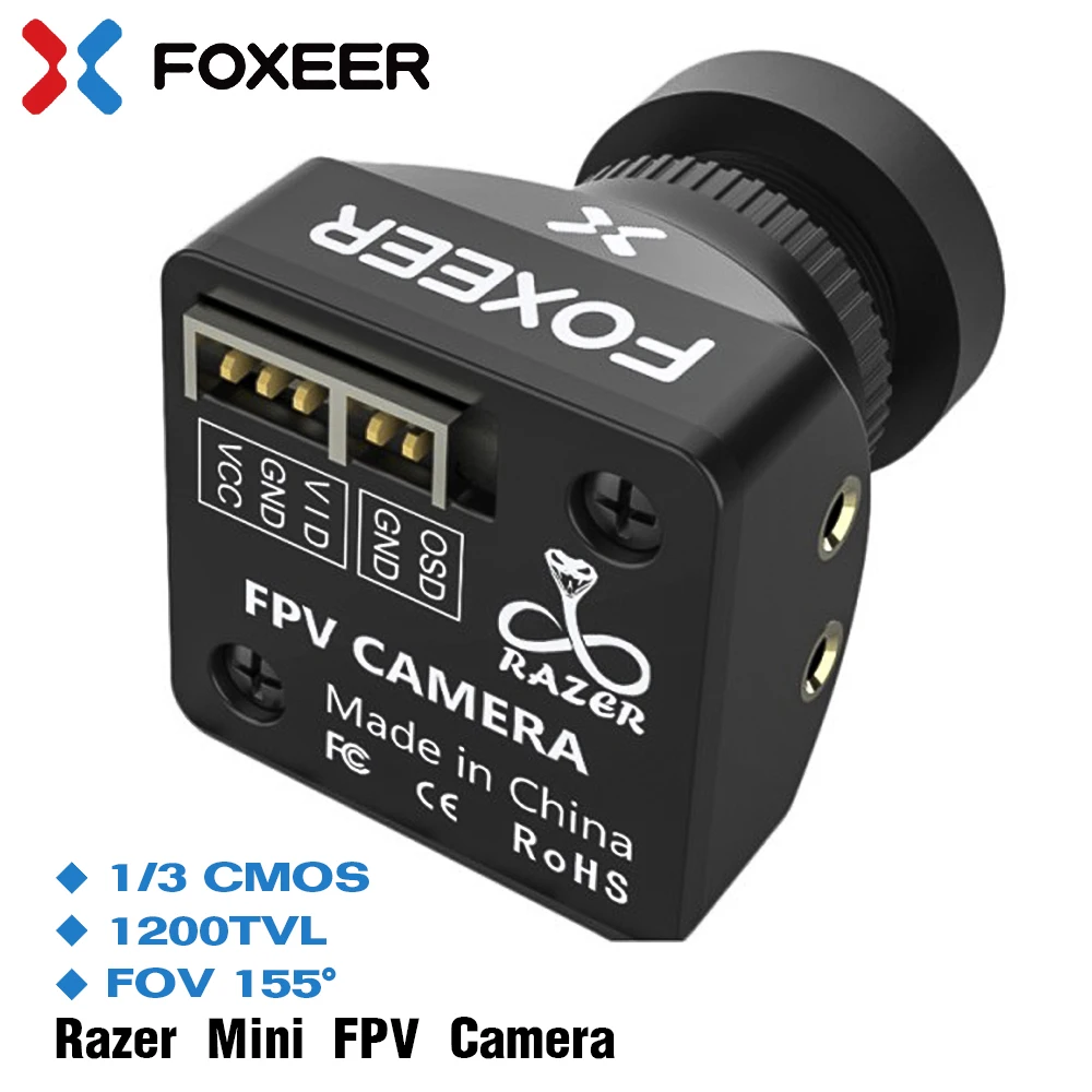 FOXEER Razer Mini kamera FPV 1/3 CMOS HD 5MP 2.1mm obiektyw M12 1200TVL do drona RC FPV