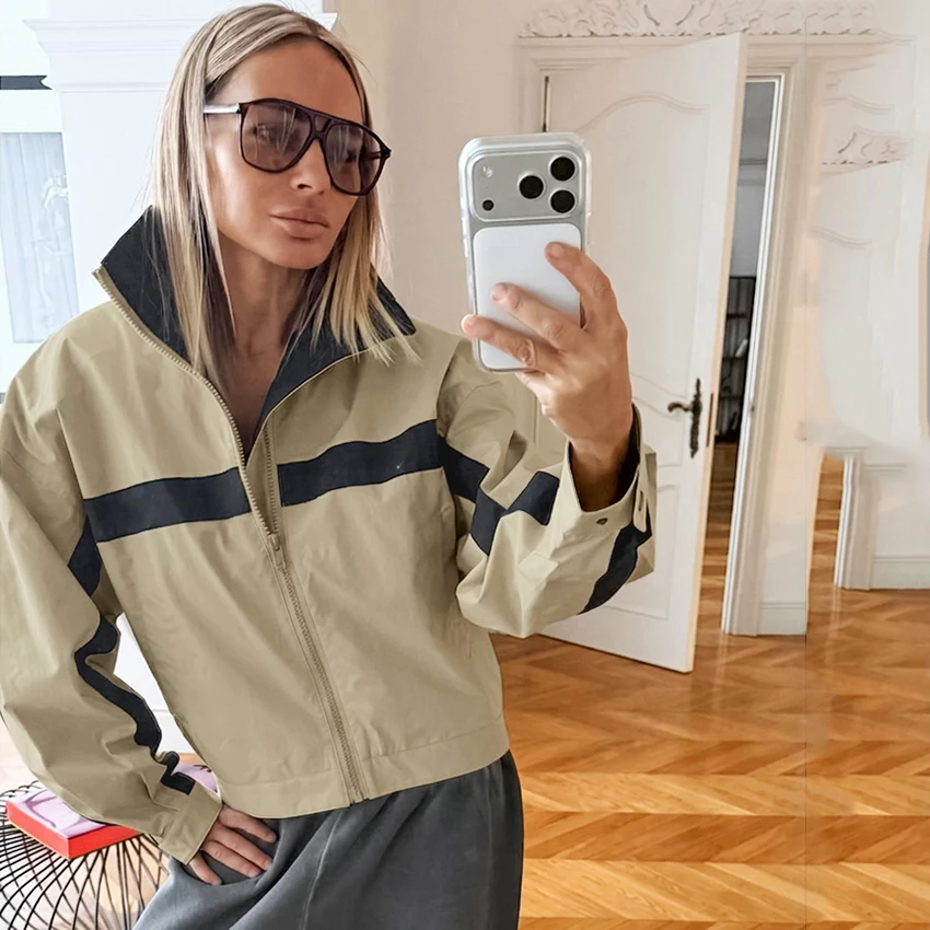 Linad Street Chic Khaki Stand Collar Zipper Jackets 2026 Casual Long Sleeve Outerwear Female Fashion Loose Coats For Woman New 136 Sab4f4b95ee9f42f0910ac0f441f04d21O