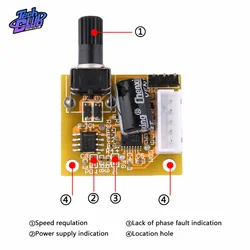 DC5V-12V 15W BLDC Motor Controller Speed Motor 3-Phase No Hall DC Brushless Motor Controller Regulator Governor Power Supply