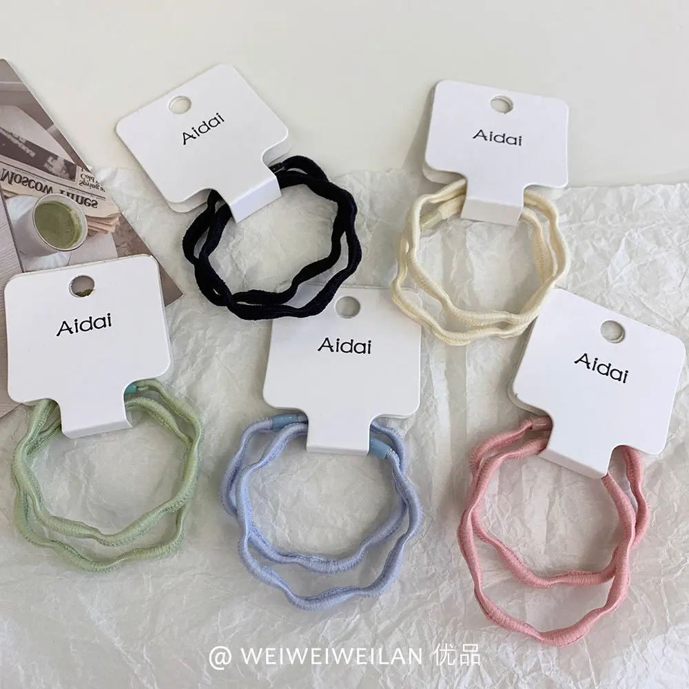 

Wavy Hair Ties 2 Pack High Elasticity No Break Hair Rubber Bands for Women Daily Ponytail Holders