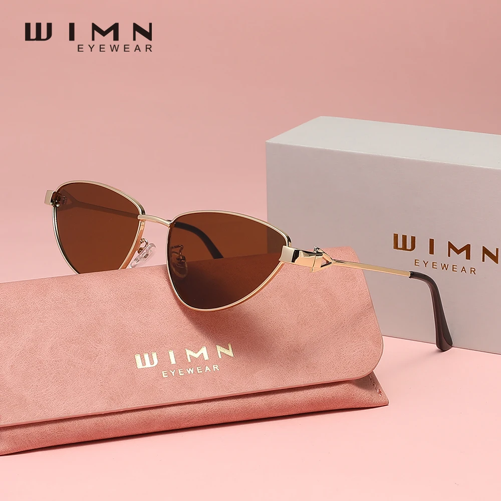 WIMN Triangle Small Frame Metal Sunglasses Female Vintage Polarized Eyeglasses For Women Shades Eyewear Oculos De Sol