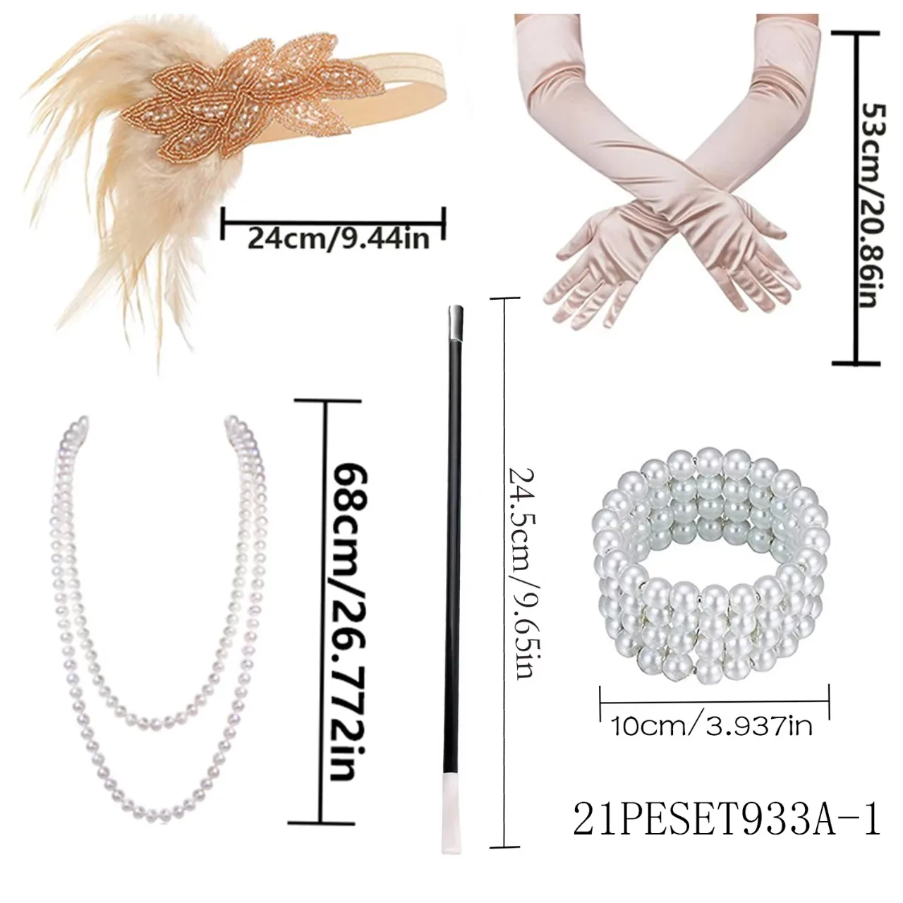 PESENAR's Elegant Women's Clothing and Accessories From the 1920s, Including Sets, Headwear, Necklaces, Gloves and Other Outfits
