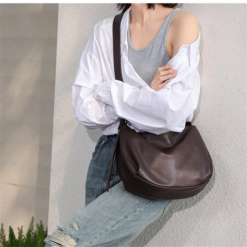 Nesitu High Quality Vintage Black Coffee Lady A4 Women's Genuine Leather Shoulder Messenger Bags Fashion Purse m3322