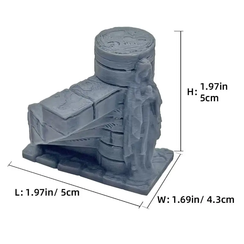 Terrain Staircase Model3D Printed Tomb Staircase Ornament Miniature Ruined Landscape Desktop Decoration D&D Wargaming Game Tomb