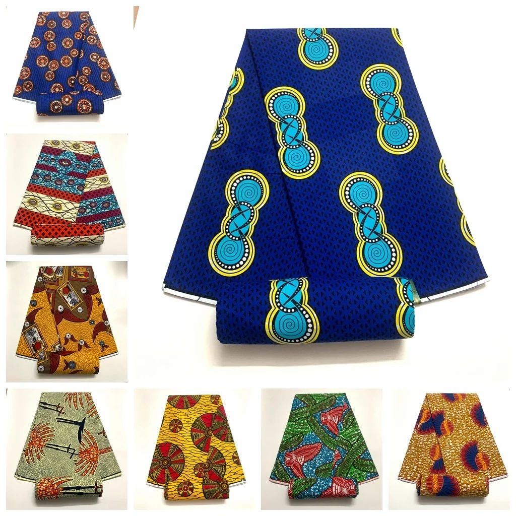 

Africa Nigerian Prints Batik Fabric Real Wax Patchwork Sewing Dress Craft Loincloth Polyester High Quality Ankara Designer Tissu