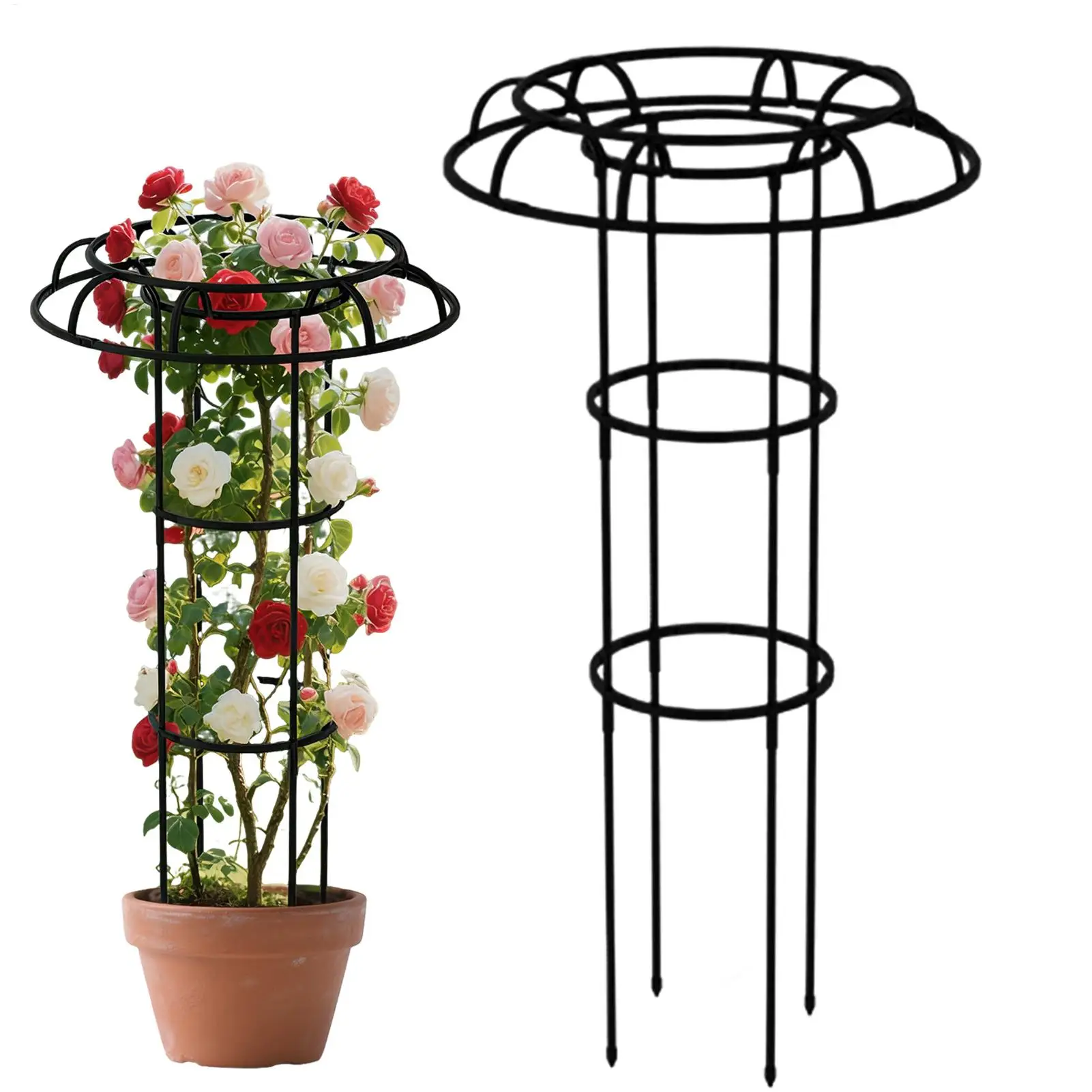 Garden Trellis for Climbing Artistic Landscaping Pole Outdoor Umbrella Trellis Tower for Vines Flowers Pea Bean Tomato Clematis