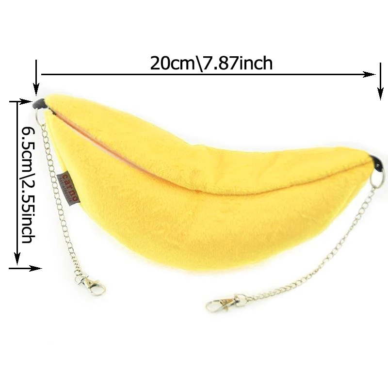 Banana Shape Nest Plush Cotton Hamster Warm House Hammock Rat Mouse Living House Hanging Tree Beds Hamster Accessories 2024 view 3