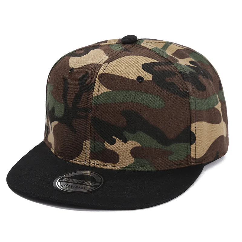 Cross-Border New Arrival Hip Hop Hat Men\'s and Women\'s Flat Panel Hip-Hop Cap Light Board Camouflage Flat Brim Baseball Cap Outd