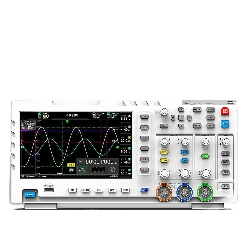 Digital oscilloscope, dual-channel, 100M bandwidth, 1GS sampling signal generator, 2-in-1