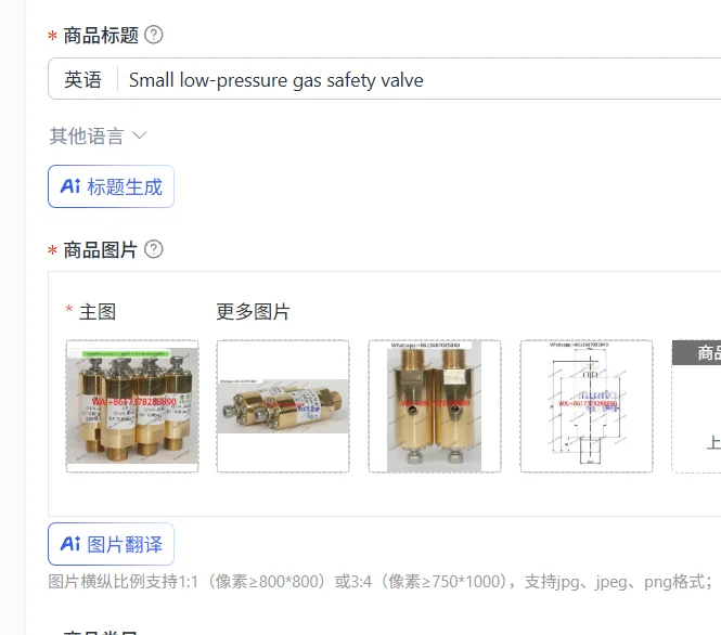 

Small low-pressure gas safety valve