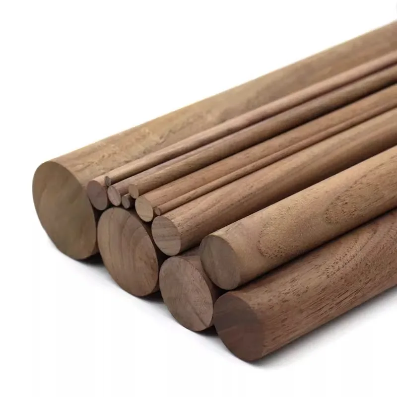 Black Walnut Round Stick Handmade DIY Wooden Stick Material Home Decoration Round Stick Handicraft Making Raw Materials