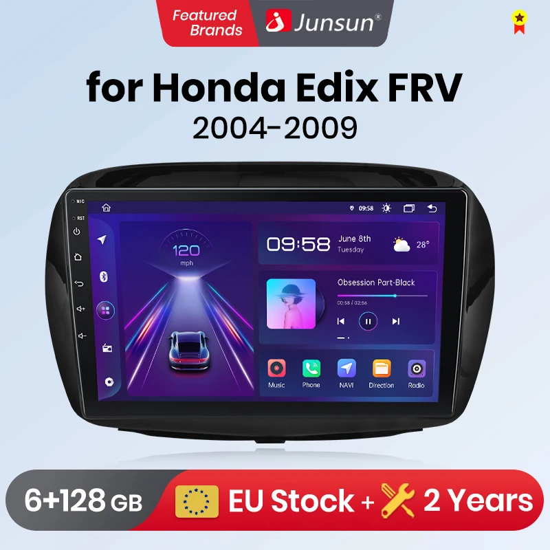 Junsun V1 Plus For Honda Edix FRV 2004 - 2009 Car Radio wireless CarPlay Android Auto car intelligent systems No 2 din 2din DVD