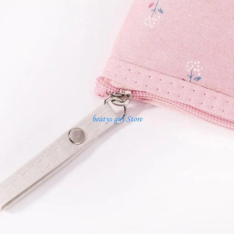 

C7AB Flower Print Pencil Case Waterproof Makeup Bag Stationery Bag Cosmetic Bag