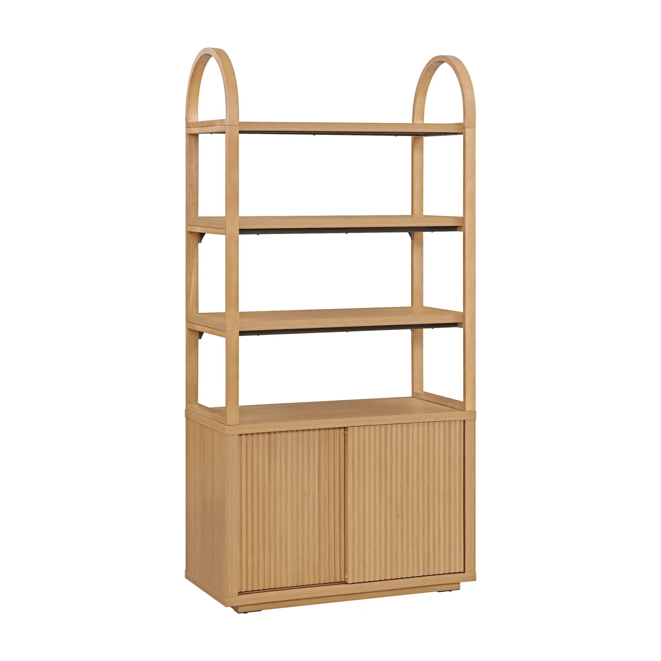 3 Shelf Bookcase with Storage Cabinet Sturdy Metal Frame for Storage and Display Sturdy and Durable Easy To Clean