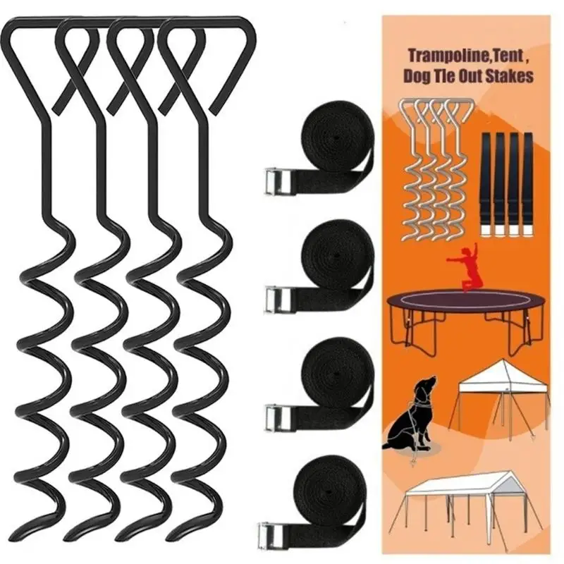 Robuste Bodenhaltepfähle für Trampoline und Gartengeräte, verzinkter Stahl, 15,8 Zoll D2RD – Detail 8