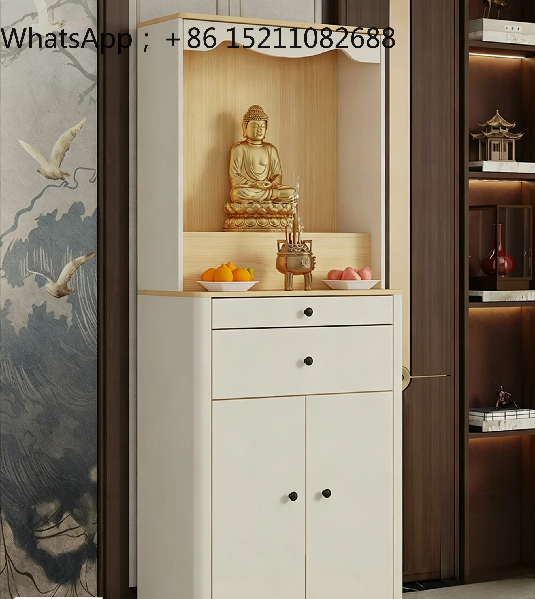 LLY Buddhist niche cabinet New Chinese style offering table Guanyin Bodhisattva God of Wealth table Buddha counter cabinet