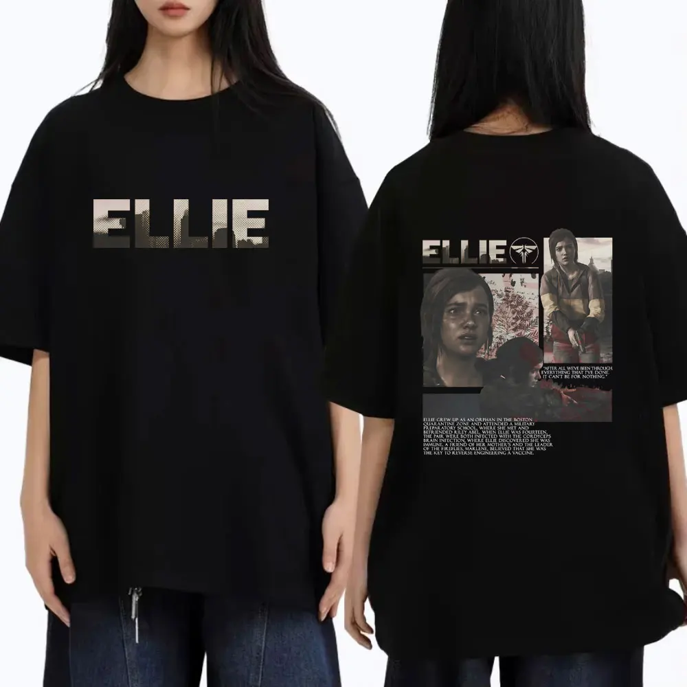 The Last of Us Ellie Tshirt Pedro Pascal Graphic T-shirts Men Women Gothic Retro Rock Streetwear Male Summer Casual Cotton Tees
