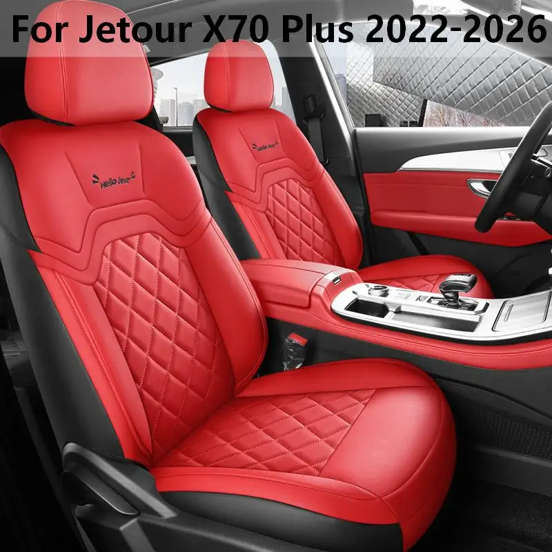 Auto 5‑Seater PU Leather Full Surround Seat Cushion Covers Fit Jetour X70 Plus 2022‑2026 Wear‑Proof Car Interior Protector Set