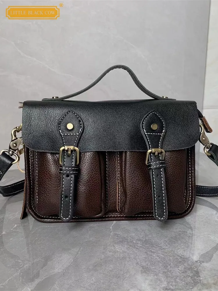 

New Handmade Men Designer Business Work Flap Pocket Hasp Totes Handbag Satchels Sling Strap Men Crossbody Underarm Shoulder Bag