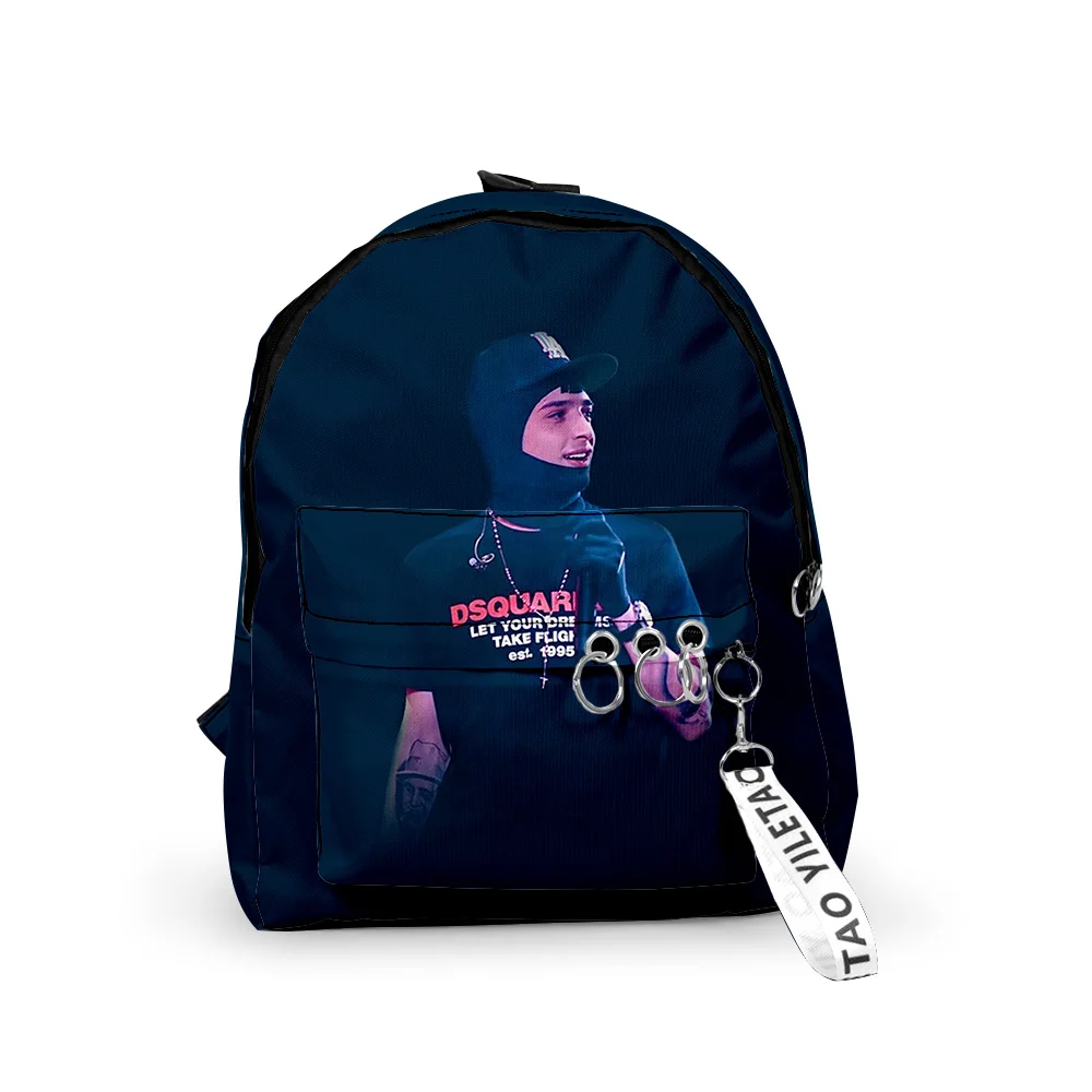 Peso Pluma Backpack Hip Hop Rapper Schoolbag Travel Bag Casual Style Daypack Harajuku Rucksack